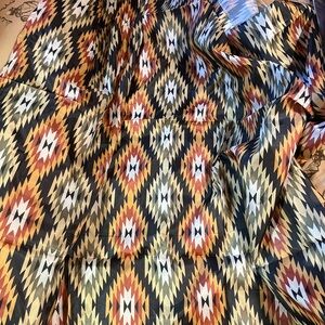 Geometric Aztec Print Polyester Shower Curtain Rust, Black, Cream 70”x72”